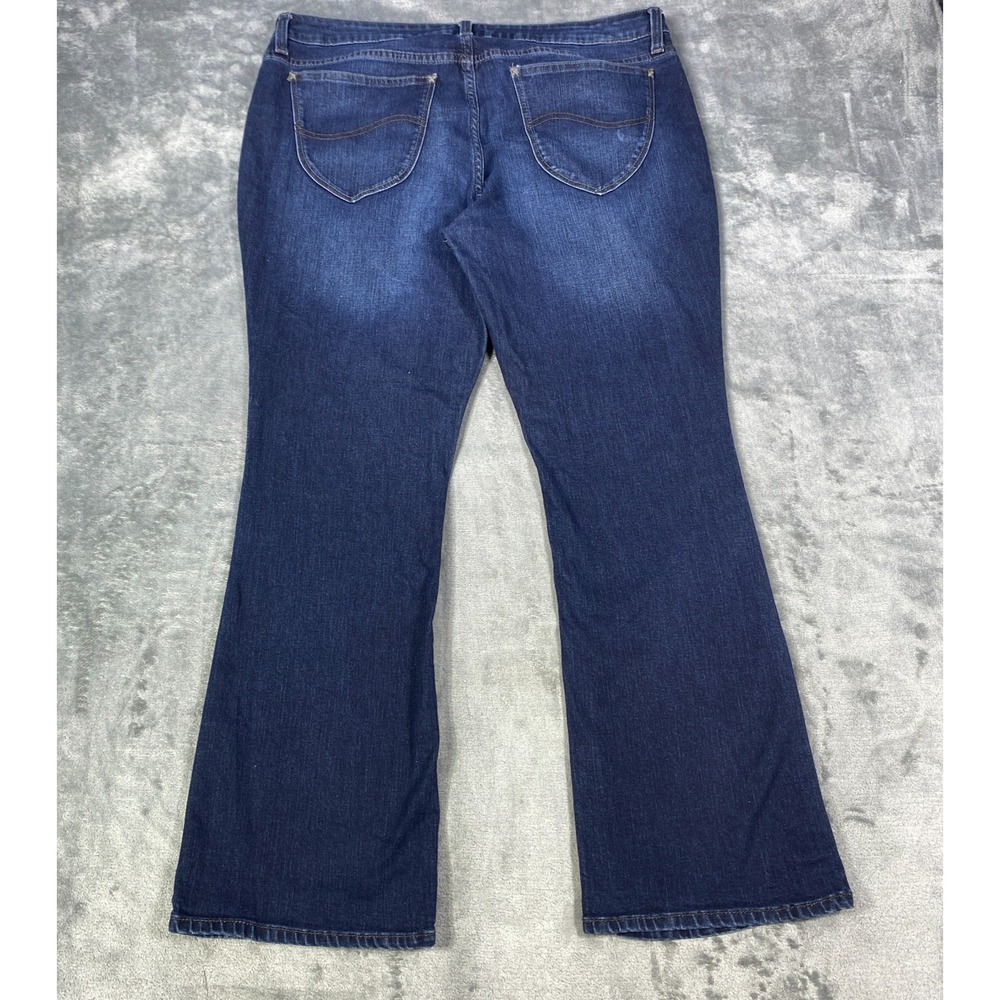 Lee Riders Midrise Bootcut Jeans Womens Size 16 P Blue Indigo Denim Stretch Pant - Picture 7 of 8